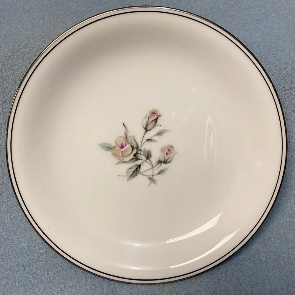 2-NORITAKE ROSSINA SERIES 5789 PINK ROSE BREAD AND BUTTER PLATES 6 3/8 INCH